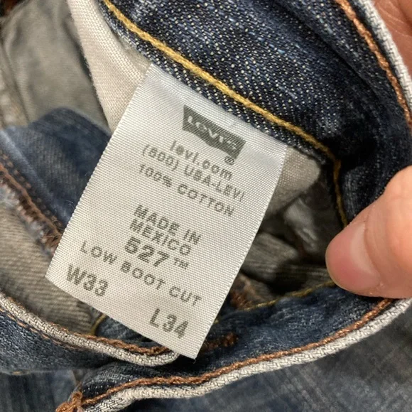 Levi’s Distressed Low Boot Cut Blue Jeans 33 Waist - Picture 10 of 12